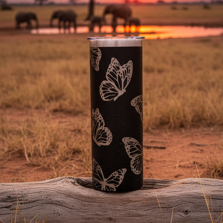 Customizable BUTTERFLY - Double Wall Stainless Steel 590ml Tumbler