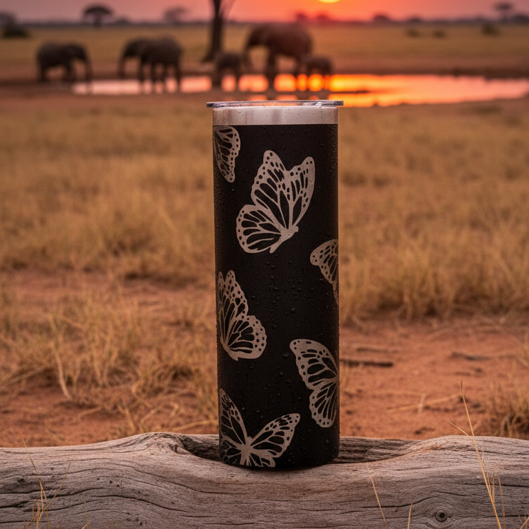 BUTTERFLY - Double Wall Stainless Steel 590ml Tumbler