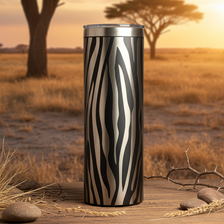 Customizable ZEBRA PRINT - Double Wall Stainless Steel 590ml Tumbler